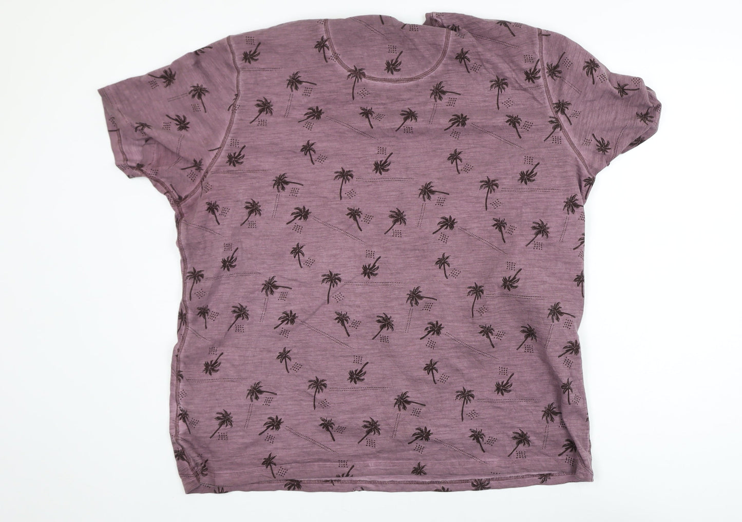 Marks and Spencer North Coast Men’s Burgundy Palm Print Cotton T-Shirt XXL
