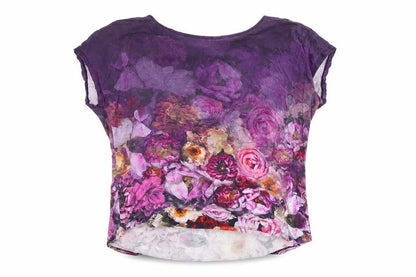 Marks & Spencer Women’s Purple Floral Viscose T-Shirt UK 14