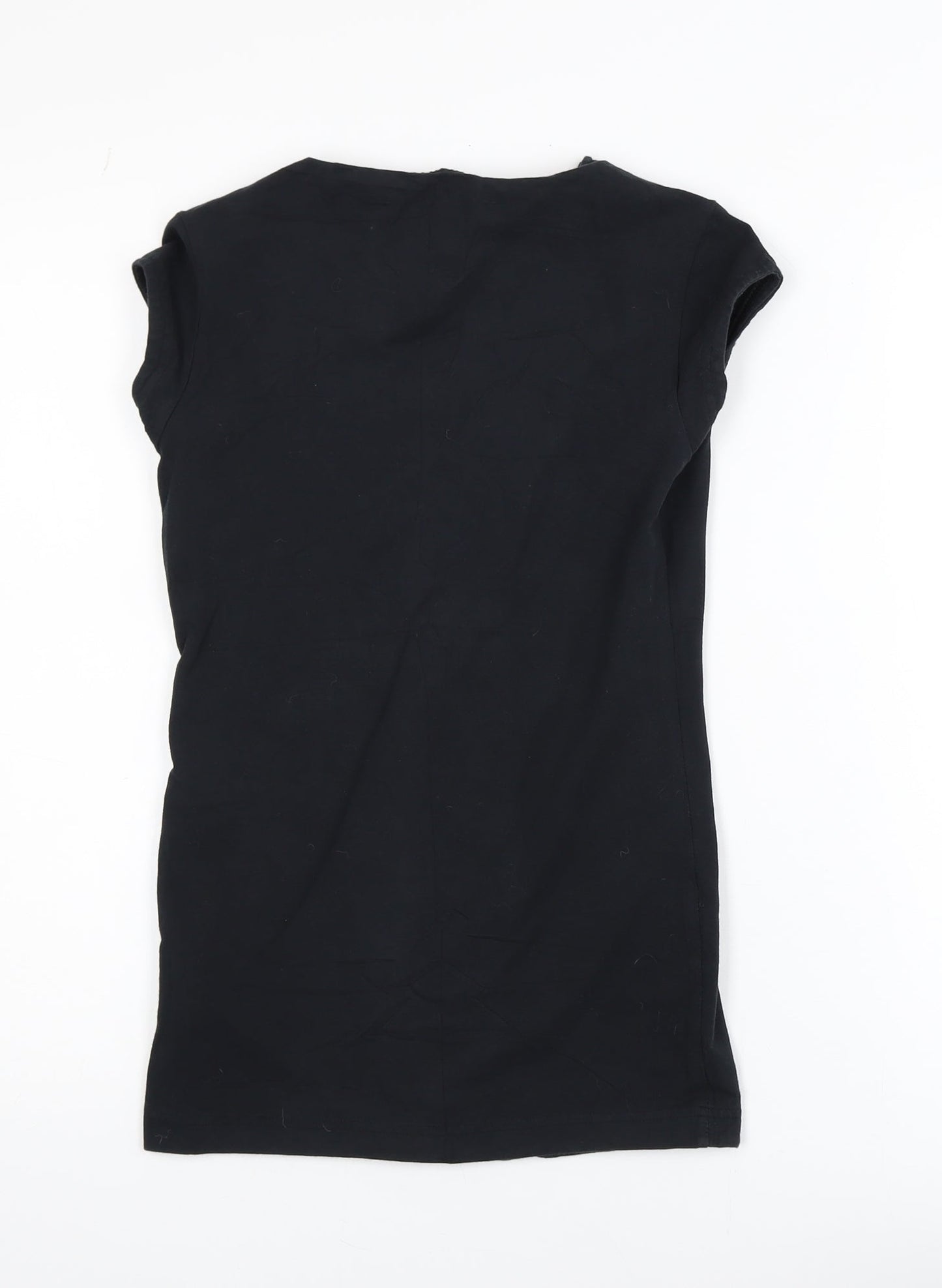 Nike Women's Black Slim Fit Short Sleeve V-Neck Active T-Shirt Size S