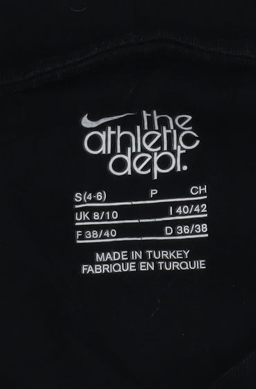 Nike Women's Black Slim Fit Short Sleeve V-Neck Active T-Shirt Size S
