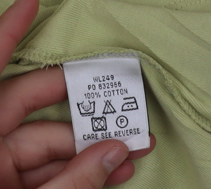 Boden Women's Green V-Neck Short Sleeve Cotton T-Shirt Size 14