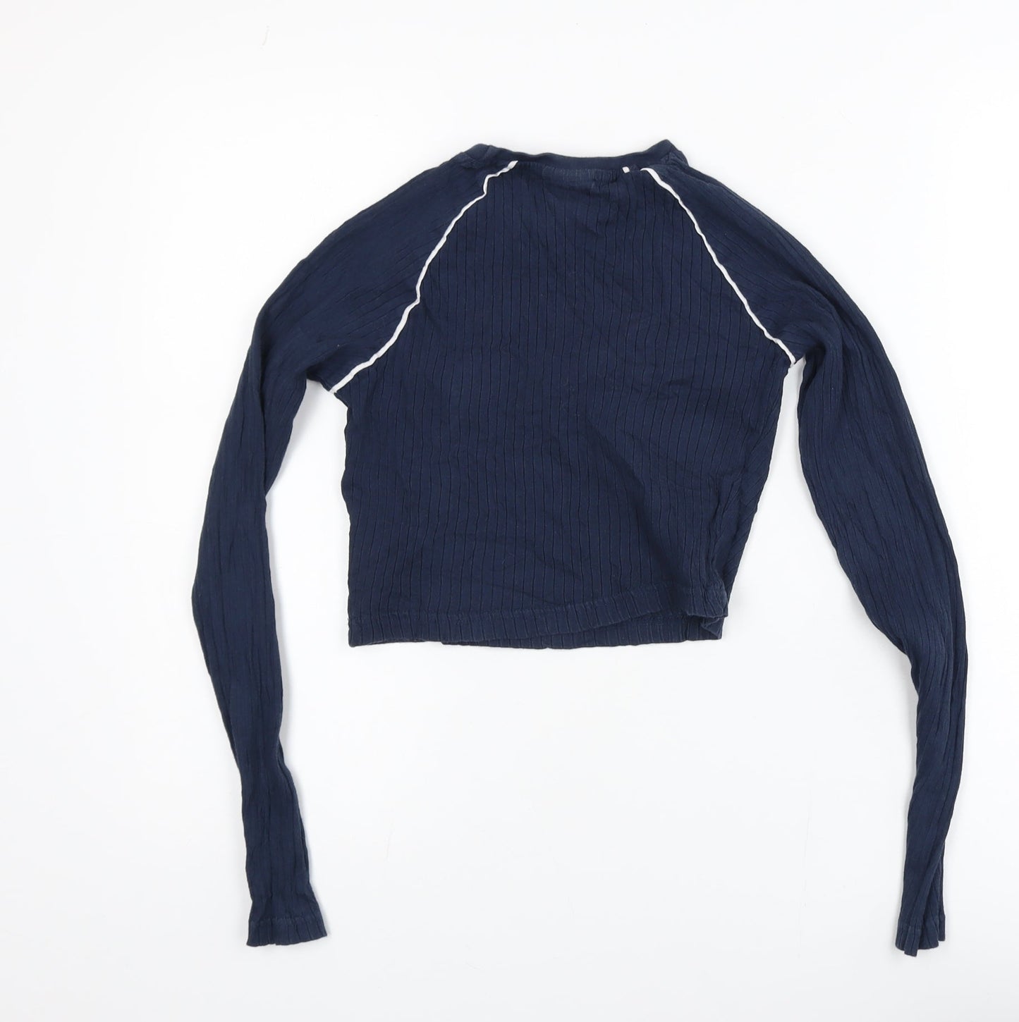 Ellesse Womens Navy Blue Long Sleeve Cropped T-Shirt Size 6