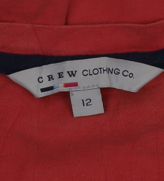 Crew Clothing Co. Women's Red Long Sleeve Cotton T-Shirt Size 12
