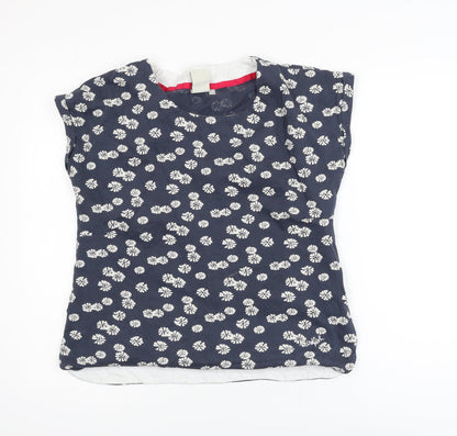 Weird Fish Womens Blue Floral Cotton Blouse Size 12