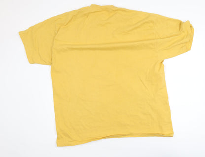 Hanes Men's Yellow 2XL Crew Neck Vulcan Graphic Cotton T-Shirt