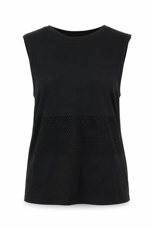 Missguided Women’s Black Size 12 Sleeveless Mesh Panel Tank Top
