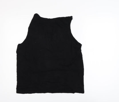 Missguided Women’s Black Size 12 Sleeveless Mesh Panel Tank Top