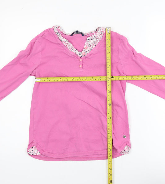 Maine New England Women's Pink Cotton Long Sleeve Tunic Blouse Size 12
