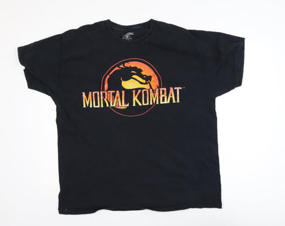 Mortal Kombat Klassic Black Men's XL Graphic Cotton T-Shirt