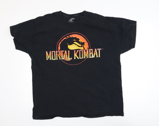 Mortal Kombat Klassic Black Men's XL Graphic Cotton T-Shirt