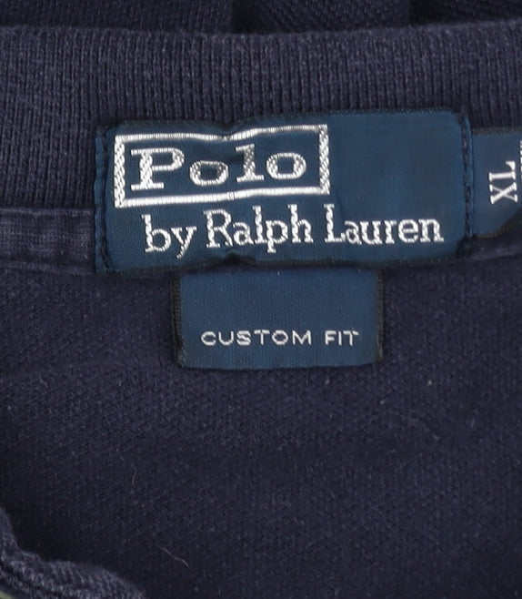 Polo Ralph Lauren Men's Blue Long Sleeve Polo Shirt XL Custom Fit