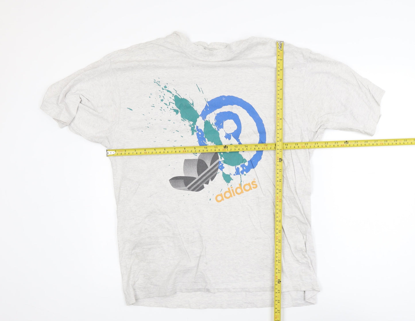 Adidas Men’s Grey Retro Graphic Short Sleeve T-Shirt Size M