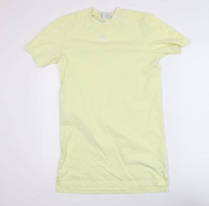 Adidas Womens Yellow XS Basic Short Sleeve Cotton T-Shirt