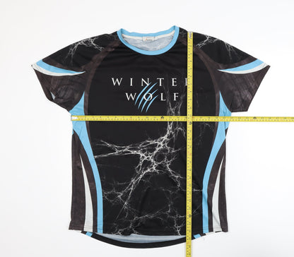 Wolf Run Men's Black Athletic T-Shirt L Sports Quick Dry