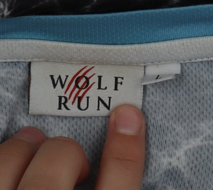 Wolf Run Men's Black Athletic T-Shirt L Sports Quick Dry