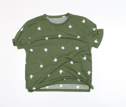 Marks and Spencer Womens Green Polka Dot T-Shirt Size 12