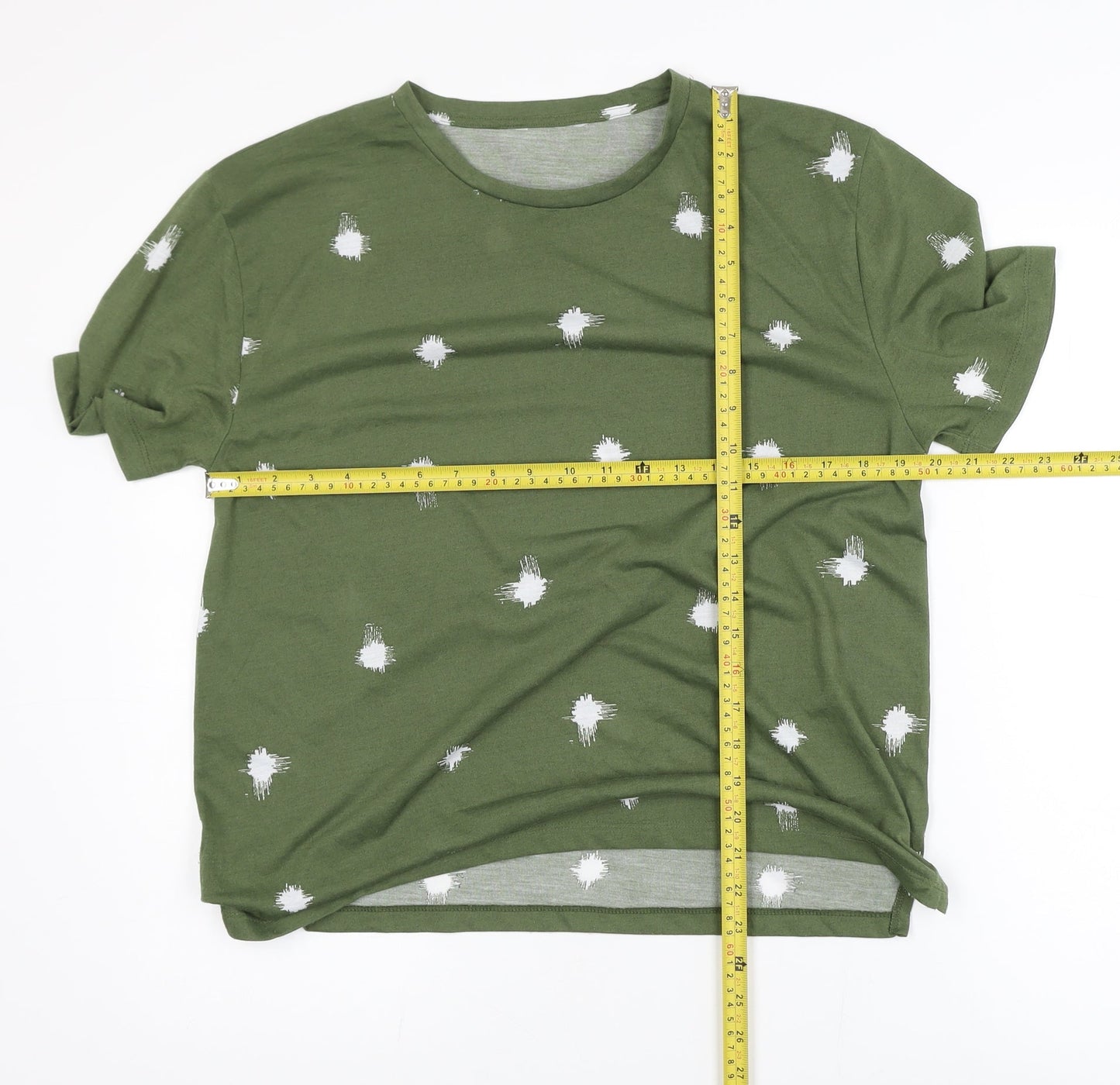 Marks and Spencer Womens Green Polka Dot T-Shirt Size 12