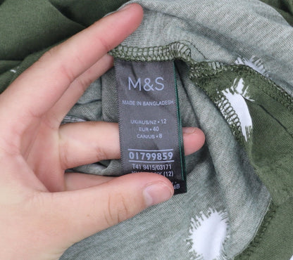 Marks and Spencer Womens Green Polka Dot T-Shirt Size 12