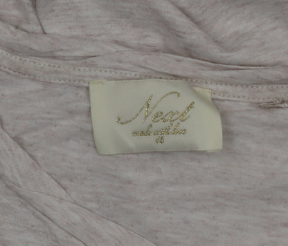 Next Women Beige Sequin Sleeve Viscose T-Shirt Size 14