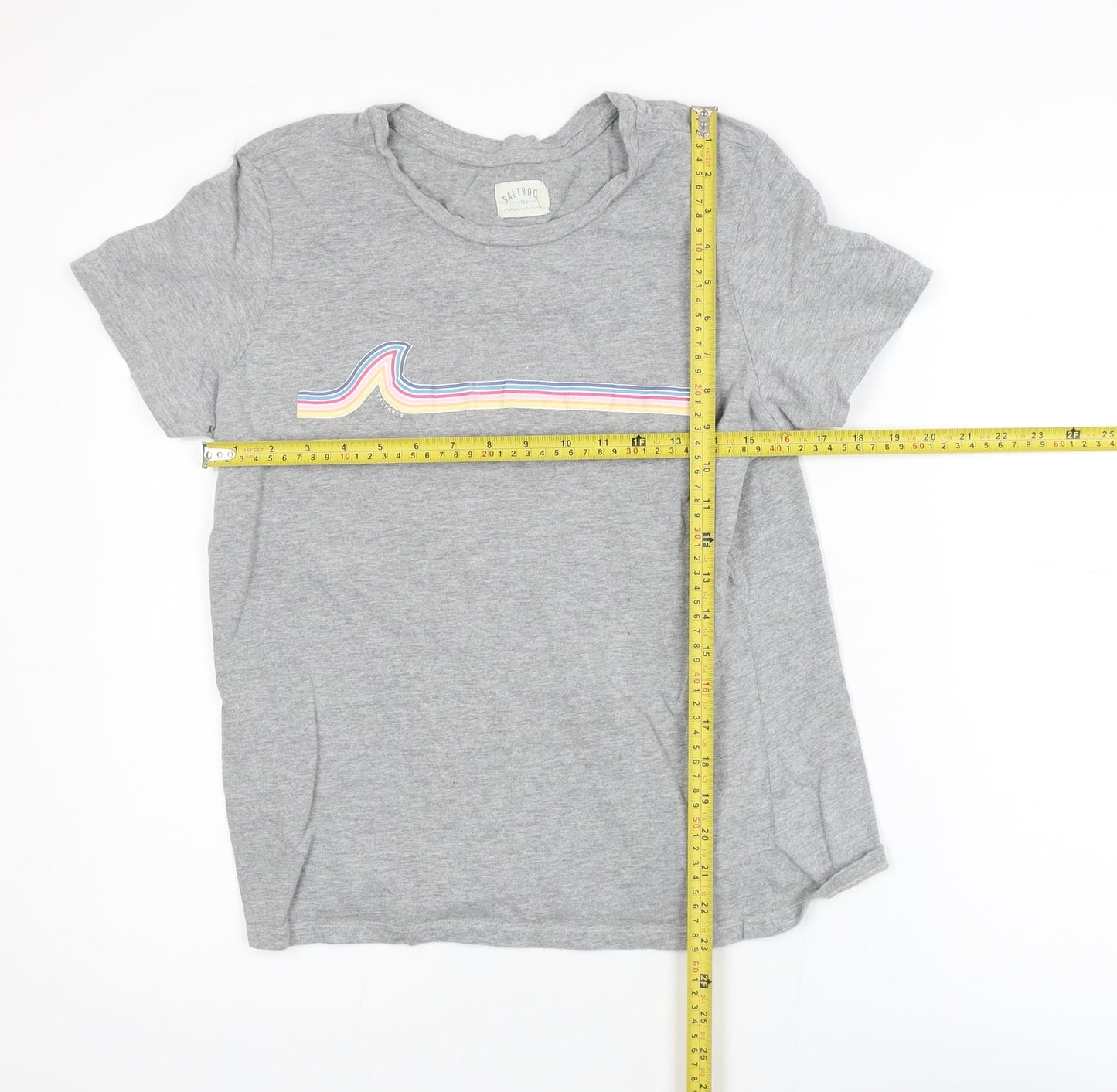 Saltrock Girls Grey Rainbow Graphic T-Shirt 16 Years Cotton Blend