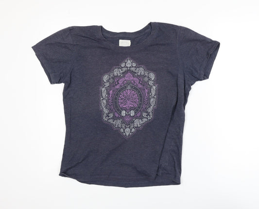 Saltrock Girls Blue Graphic Print Cotton T-Shirt 9-10 Years Regular Fit