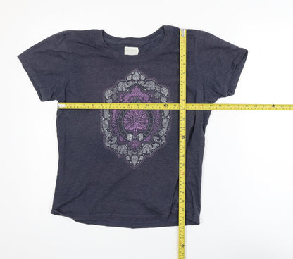 Saltrock Girls Blue Graphic Print Cotton T-Shirt 9-10 Years Regular Fit