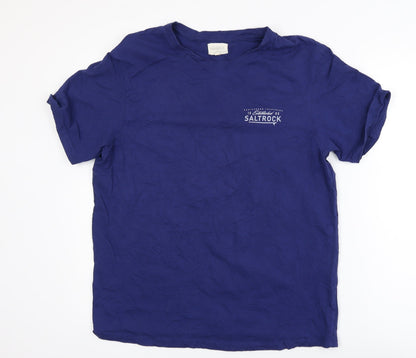 Saltrock Men's Blue Cotton Graphic Surf T-Shirt Size M