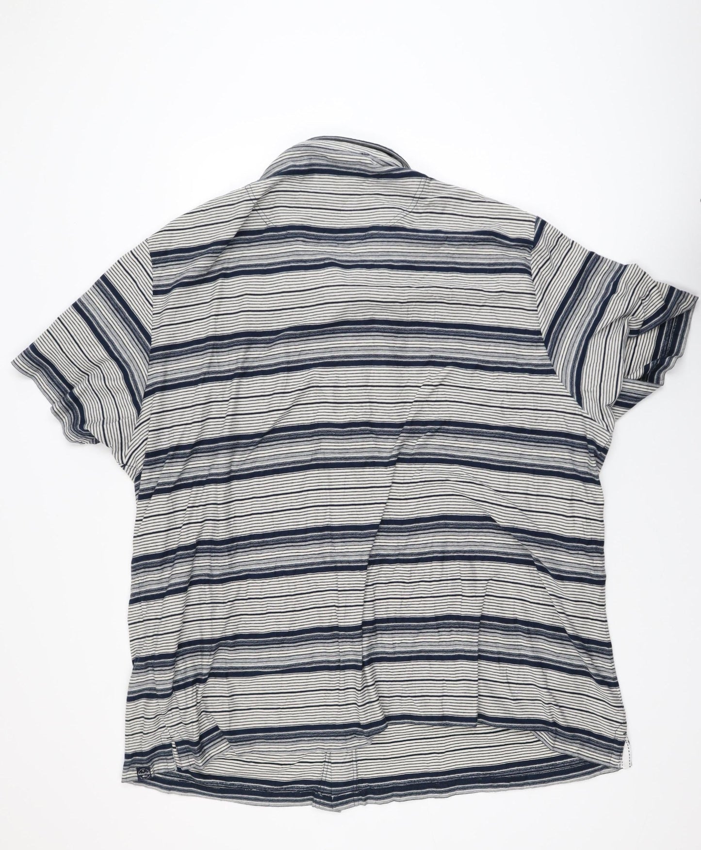 Weird Fish Men's Blue Striped Cotton Polo Shirt 5XL