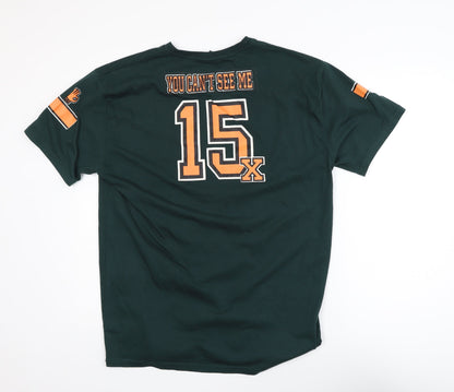 WWE John Cena Men's Green XL Graphic 'Never Give Up' T-Shirt