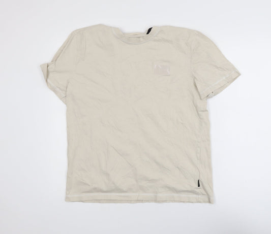 Calvin Klein Men's Beige Cotton Crew Neck XL T-Shirt