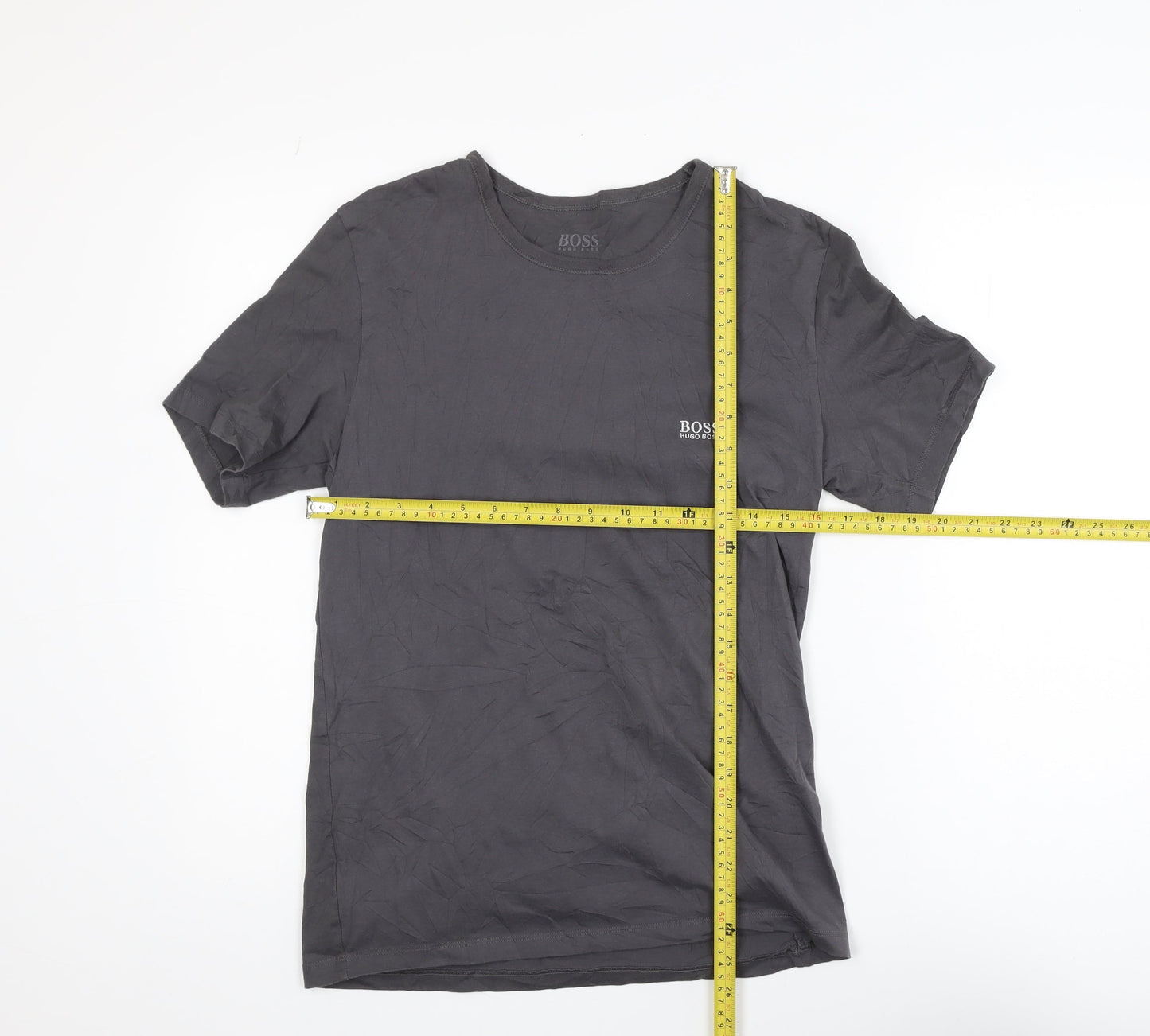 Hugo Boss Men's Grey Crew Neck Cotton Short Sleeve T-Shirt M