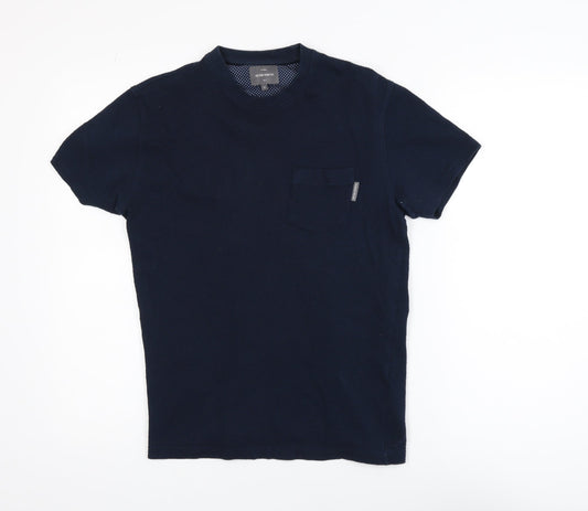 Peter Werth Men's Navy Blue Cotton Crew Neck Short Sleeve T-Shirt M