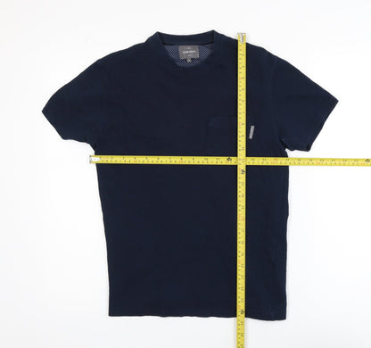 Peter Werth Men's Navy Blue Cotton Crew Neck Short Sleeve T-Shirt M