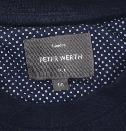 Peter Werth Men's Navy Blue Cotton Crew Neck Short Sleeve T-Shirt M