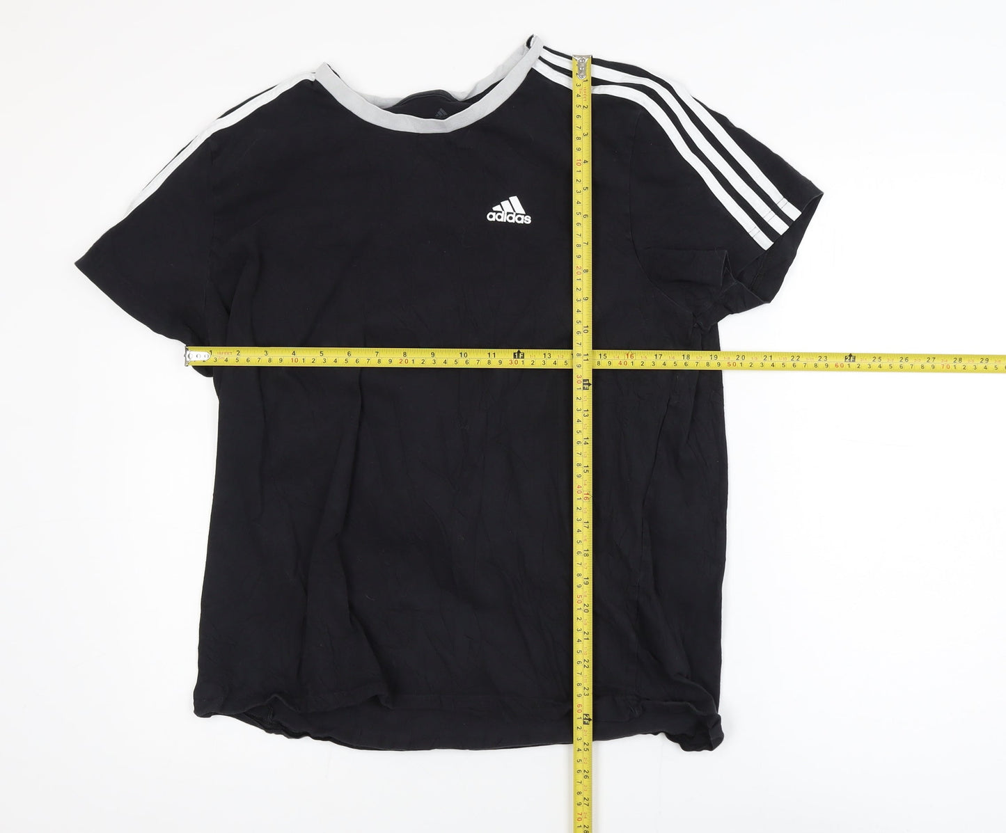 Adidas Men's Black Large Sports Crew Neck Cotton T-Shirt