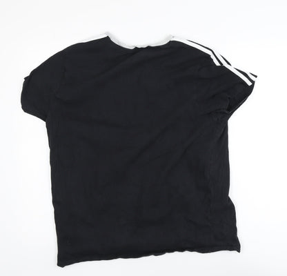 Adidas Men's Black Large Sports Crew Neck Cotton T-Shirt