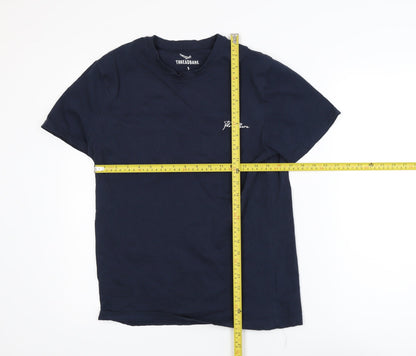 Threadbare Men's Blue Crew Neck Short Sleeve Cotton T-Shirt Size S