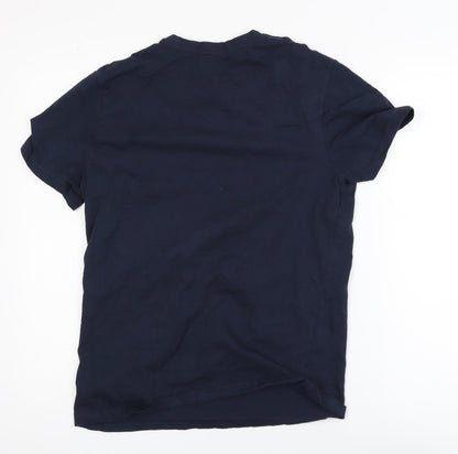 Threadbare Men's Blue Crew Neck Short Sleeve Cotton T-Shirt Size S