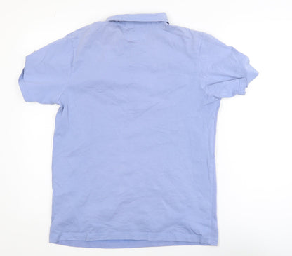 Farah Men's Blue Collared Short Sleeve Cotton T-Shirt Size M