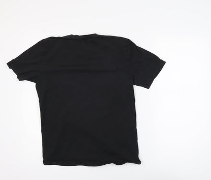 Adidas Boys Black 13-14 Years Logo Graphic Cotton T-Shirt