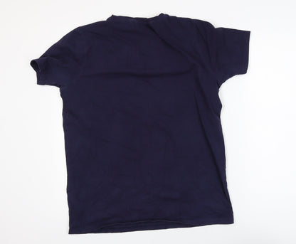 BOXRAW Men's Blue Slim Fit Cotton Jersey T-Shirt XS