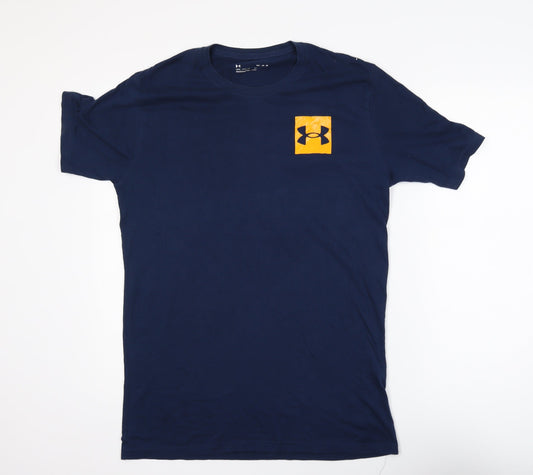 Under Armour Men's Navy Blue Loose Fit Graphic T-Shirt Size M