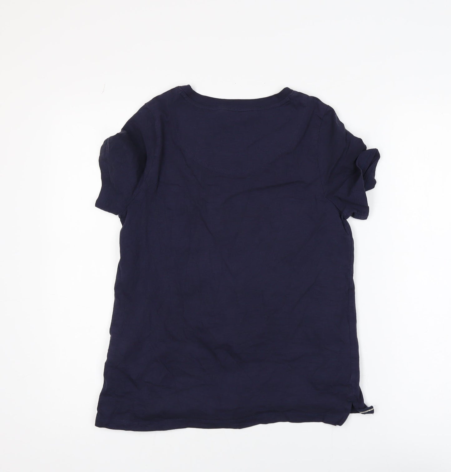 Joules Womens Blue Bee Embroidered Cotton T-Shirt UK 10