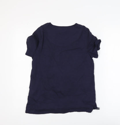 Joules Womens Blue Bee Embroidered Cotton T-Shirt UK 10