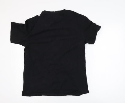 Y-3 Men’s Black Cotton Graphic Logo T-Shirt Size M Designer Tee