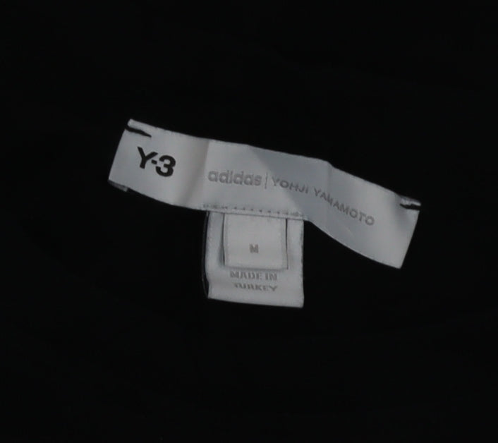 Y-3 Men’s Black Cotton Graphic Logo T-Shirt Size M Designer Tee