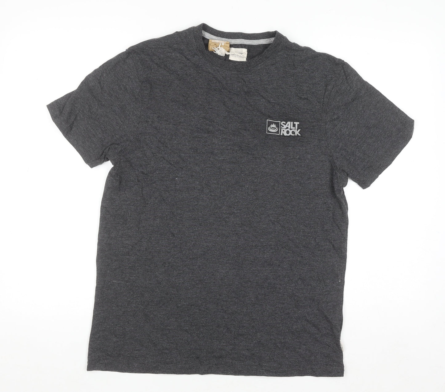 Saltrock Men’s Grey Crew Neck Short Sleeve T-Shirt Size S Regular Fit