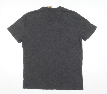 Saltrock Men’s Grey Crew Neck Short Sleeve T-Shirt Size S Regular Fit