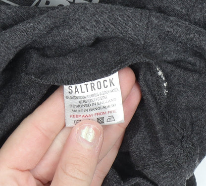 Saltrock Men’s Grey Crew Neck Short Sleeve T-Shirt Size S Regular Fit