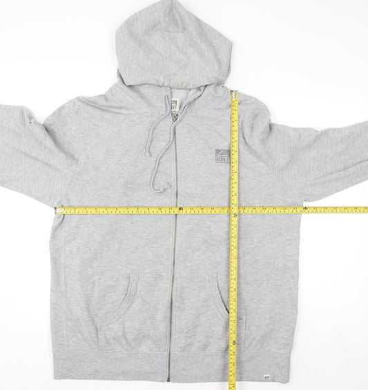 Reef Mens Grey Full Zip Hoodie 2XL Regular Fit Fleece